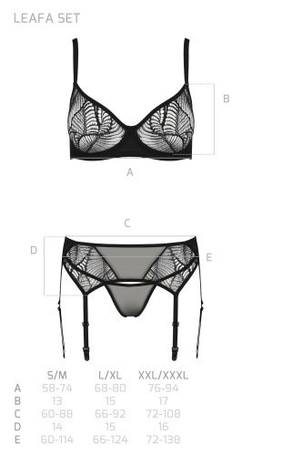 Комплект Passion LEAFA SET black S/M