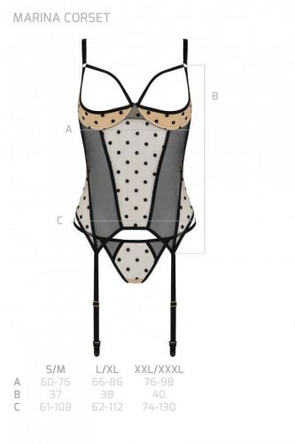 Корсет Passion MARINA CORSET, XXL/XXXL