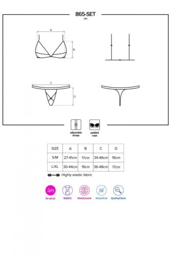 Obsessive 865-SET-1 set - эротический комплект с доступом, L/XL (чёрный)