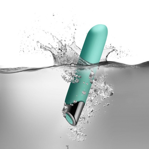 Rocks Off Chaiamo Teal - Мощный вибратор soft-touch силикон, 16х3.2 см