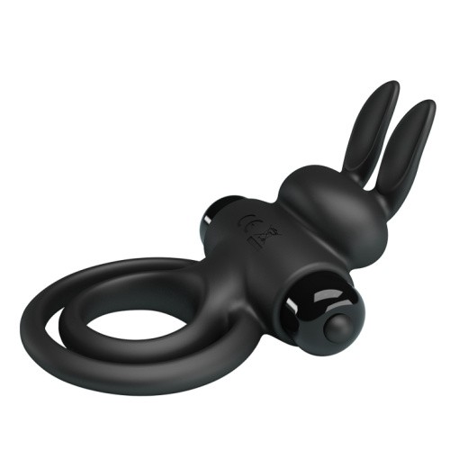 Pretty Love Vibro Penis Ring Bunny III Black - виброкольцо, 9.7х4 см (черный)