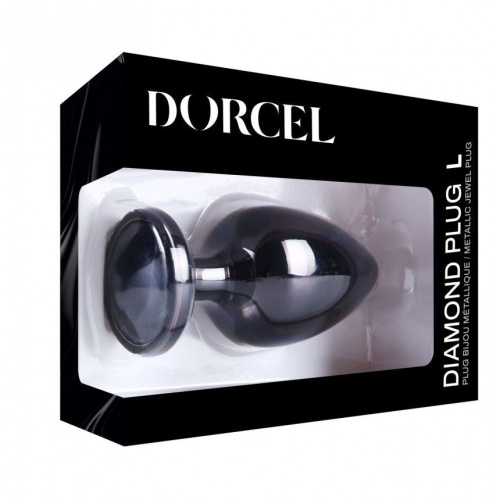 Dorcel - Diamond Plug - Металлическая анальная пробка с украшением в виде кристалла (чёрная) L