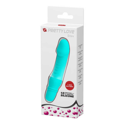 Pretty Love Stev Vibrator Blue - Силиконовый мини-вибратор, 13.5х2.9 см (голубой)
