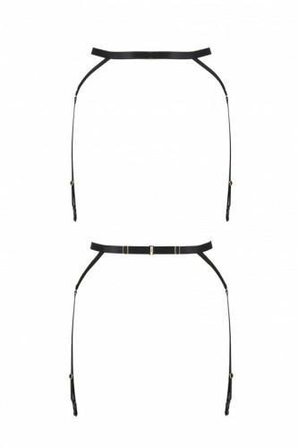 Passion Exclusive Meggy Garter Belt - Пояс-стрепи з підв'язками для панчох, S/M (чорний) - купити в Києві, Україні
