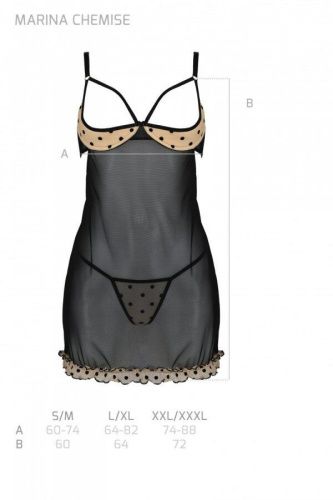 Эротический пеньюар Passion MARINA CHEMISE, S/M