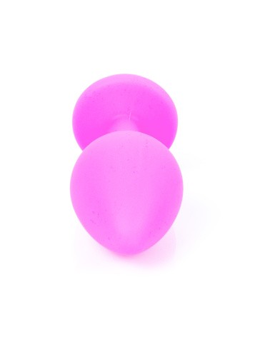 Boss Silikon Plug Jewellery Pink Medium - Анальная пробка с кристаллом, 8х3.5 см (розовый с голубым)