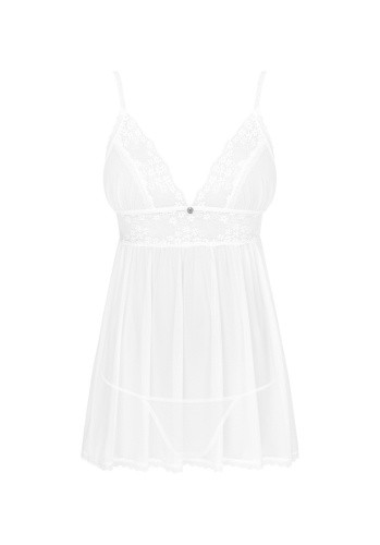 Obsessive Heavenlly babydoll & thong - еротичний бебі дол і стрінги, XS/S (білий) - купити в Києві, Україні