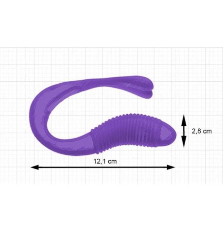 Adrien Lastic Mini Romeo II - Вибратор для пар с пультом LRS и двумя моторчиками, 12.1х2.8 см (фиолетовый)
