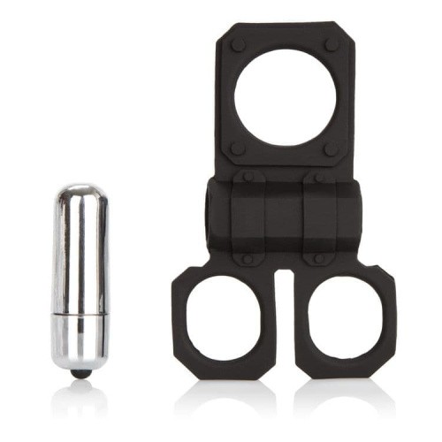 CalExotics Lovers Gear Ball Spreader Enhancer - виброкольцо, 10.2х2.5 см (черный)