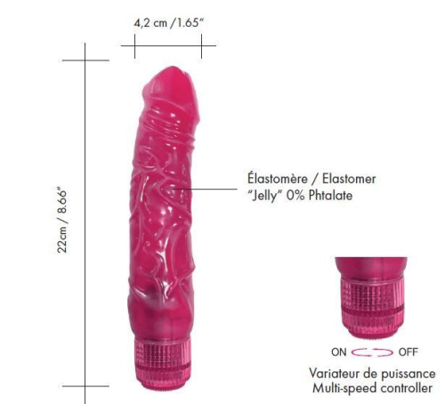 Dorcel Jelly Boy реалистичный мультискоростной вибратор, 22х4.2 см (розовый)