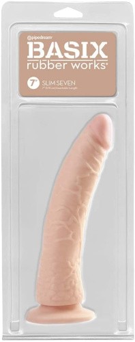 Реалистичный фаллоимитатор Basix Slim 7, 20 см