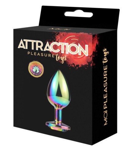 MAI Attraction Toys №74 Rainbow - Металлическая анальная пробка, 9.3х4 см