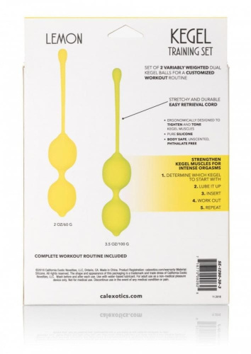 CalExotics Kegel Training Set Lemon вагинальные шарики, 9.5х3.25 см