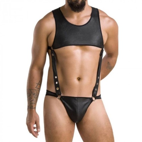 Passion - 056 BODY ADAM black - Сексуальний чоловічий боді, S/M - купити в Києві, Україні