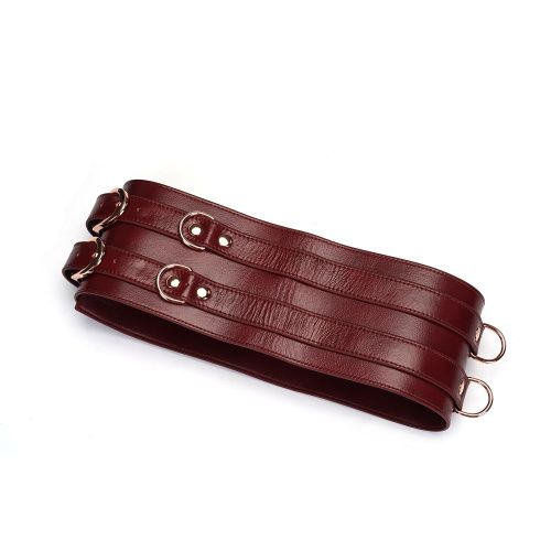 Кожаный пояс для бондажа Liebe Seele Wine Red Waist Cuff, размер L