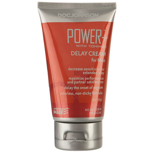 Doc Johnson Power+ with Yohimbe Delay Cream - Потужний крем-пролонгатор з екстрактом Йохімбе, 56 г - купити в Києві, Україні