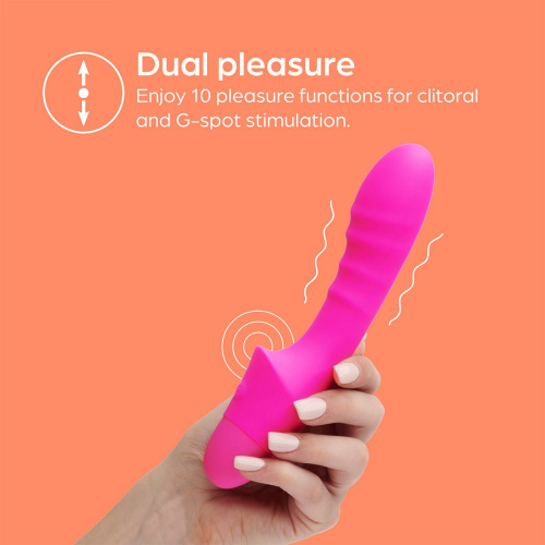 So Divine - Pash Ribbed G-spot Vibrator - Ребристый вибратор для точки G, 12.5х3.4 см (розовый)