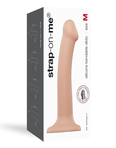Насадка для страпона Strap-On-Me Dual Density Dildo Flesh M, 18 см