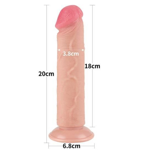Фаллоимитатор Sliding-Skin Dual Layer Dong 8" Flesh, 20 см