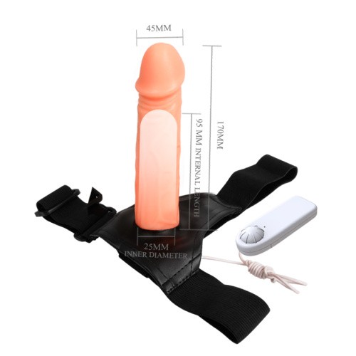 Baile Jessica Strap On Flesh - Страпон з вібрацією, 15.5х4 см - купити в Києві, Україні