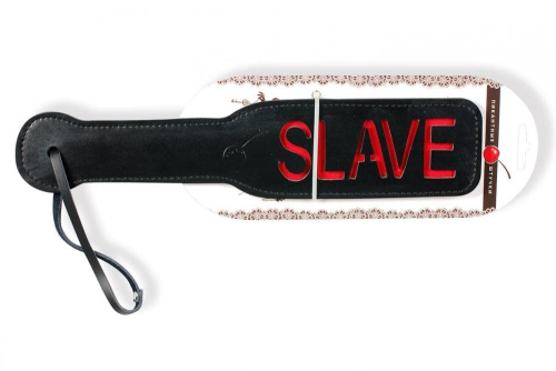 Шлепалка Пикантные Штучки с рельефной надписью SLAVE (красный)
