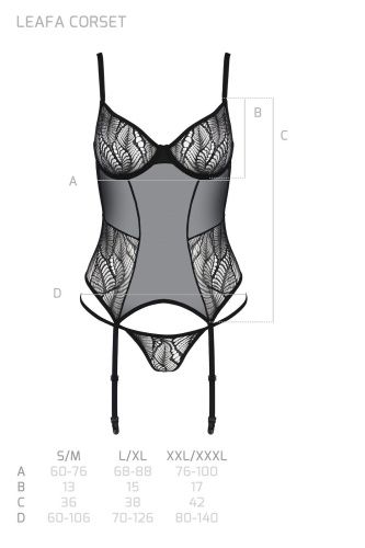 Корсет Passion LEAFA CORSET black S/M