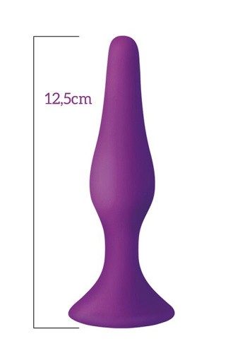 MAI Attraction Toys №34 анальная пробка на присоске, 12,5х3,2 см (фиолетовый)