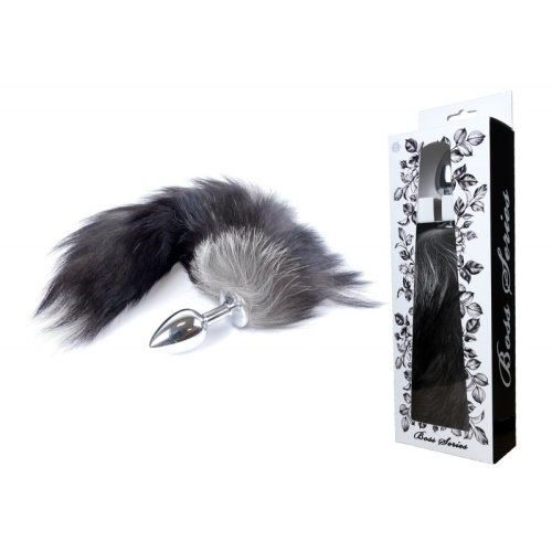 Boss Fox TAIL Black XXL -Анальная пробка с хвостом, 9х4 см (чёрный)