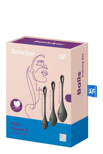 Satisfyer Yoni Power 2 набір йоні намистин, діаметр 2-2,5-3 см (чорний) - купити в Києві, Україні