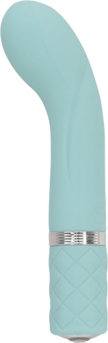 Pillow Talk Racy Teal - Роскошный вибратор с кристаллом Сваровски для точки G, 12.7х2.2 см. (голубой)