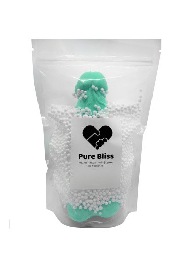 Pure Bliss - Мыло в форме члена XL на присоске, 21х8 см (бирюзовый)