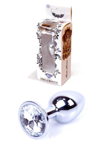 Jewellery Silver Plug Clear - Анальна пробка із кристалом, 7х2.7 см (прозорий) - купити в Києві, Україні