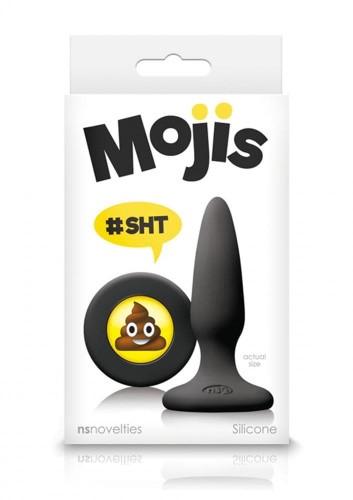 NS Novelties Mojis Plug #SHT mini маленькая анальна пробка, 8.6х2 см (черный)