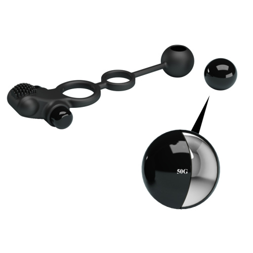 Pretty Love Vibro Penis Sleeve Black IV - Эрекционное виброкольцо, 20.3х6.3 см
