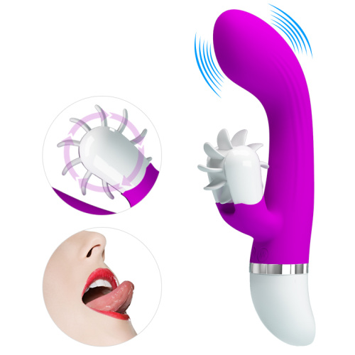 Pretty Love Sheila Rolling Vibrator Purple - Вибратор-кролик с имитацией оральных ласк,19.4х3.8 см (фиолетовый)