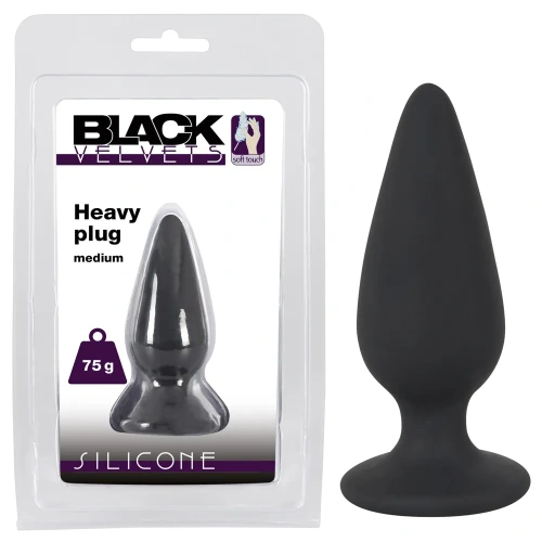 Orion Black Velvets Heavy Plug Medium - Анальна пробка, 8,9х3,1 см (чорний) - купити в Києві, Україні