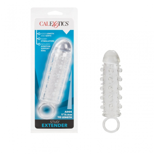 CalExotics Stud Extender - удлиняющая рельефная насадка, +2.5 см (прозрачный)