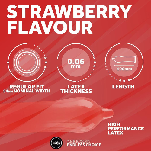 Ароматизированный презерватив EXS Strawberry Flavour Condom, 1 шт
