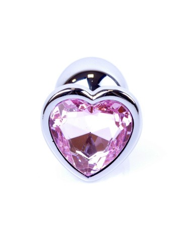 Boss Jewellery Silver Heart Plug Rose - Анальна пробка, 7х2.7 см (рожевий) - купити в Києві, Україні
