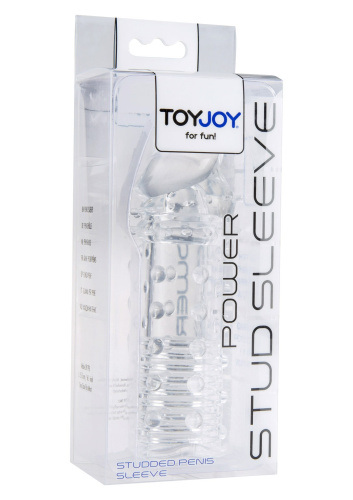 Toy Joy Power Stud Sleeve - удлиняющая насадка на член, +5 см (прозрачный)