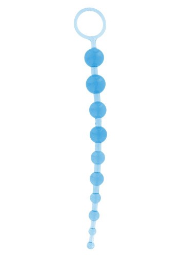 Toy Joy Thai Toy Beads - анальная цепочка на жесткой связке, 25х2.5 см (голубой)