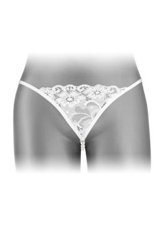 Fashion Secret Venusina White - Трусики-стринги с жемчужной ниткой, S-L (белые)