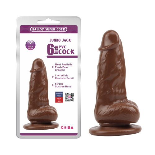 Ballsy Super Cock Jumbo Jack 6" Brown - Фаллоимитатор, 15 см (коричневый)