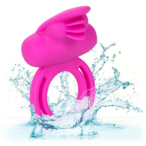 CalExotics Dual Clit Flicker Enhancer - двойное виброкольцо, 6х3.7 см (розовый)
