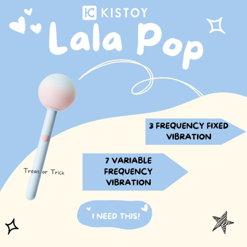 KisToy Lala Pop - вибратор леденец на палочке, 12,4 см 