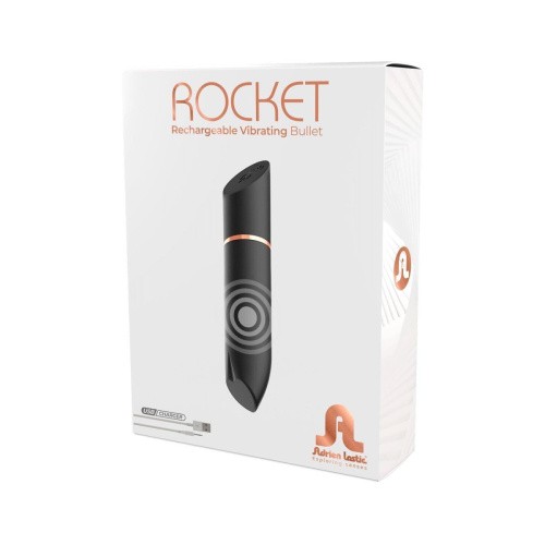 Adrien Lastic Rocket - перезаряжаемая вибропуля с 10 режимами, 9х1.8 см (чёрный)