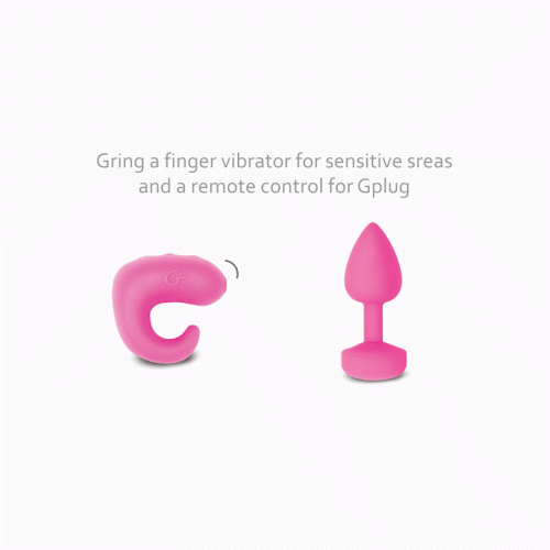 Gvibe Gkit - великолепный набор анальная пробка + вибратор на палец (розовый)