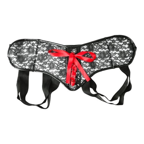 Sportsheets - SizePlus Grey&Black Lace Corsette - Трусы для страпона