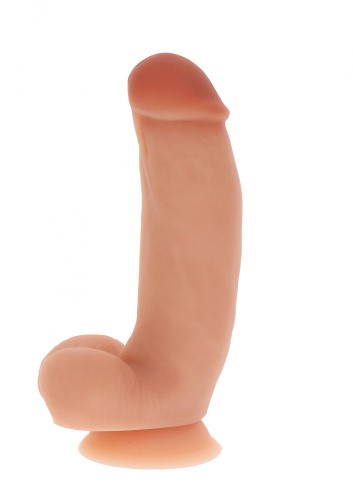 Get Real Silicone Dildo 7 inch w Balls - Силиконовый фаллоимитатор с мошонкой, 18х3.5 см (телесный)