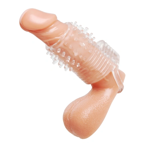 Size Matters Clear Sensations Vibrating Textured Erection Sleeve - насадка на пенис, 8.8х3.1 см
